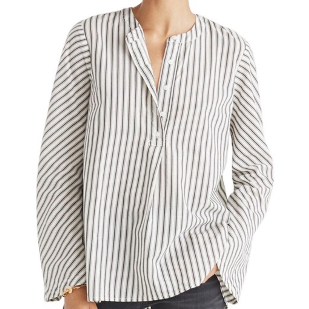 NWOT Madewell Stripe Flare Sleeve Shirt